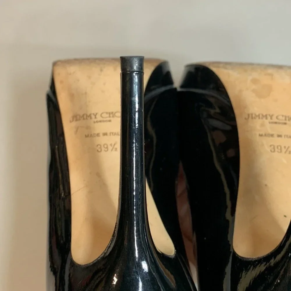 Jimmy Choo Pumps Black Patent Leather Pointed Toe Heels - Picture 13 of 14